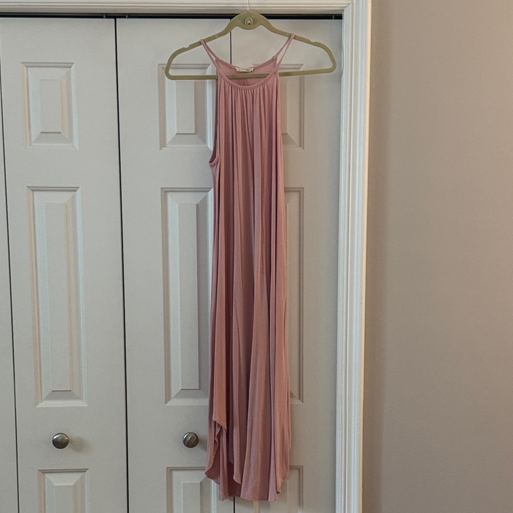 Pink Sleeveless Maxi Dress
